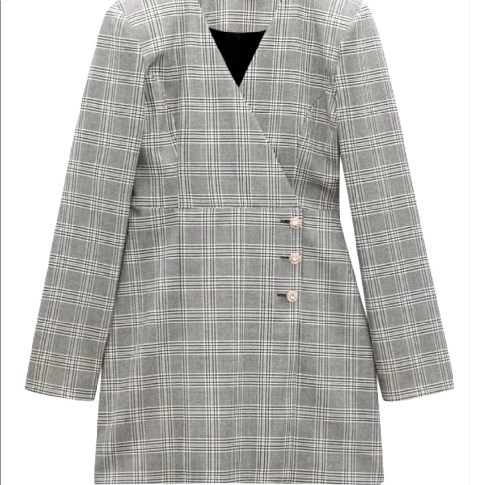 Zara Plaid Blazer Dress